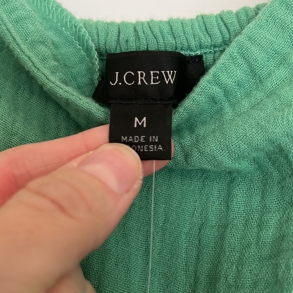 J. Crew Smocked Puff Sleeve Dress with Pockets - Picture 4 of 10